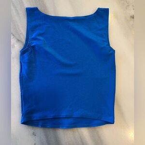 Vintage Blue boatneck shimmery Women's Top